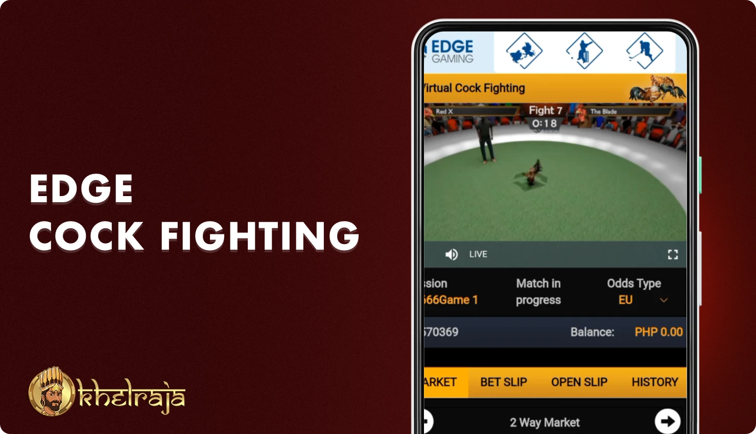 Edge cock fighting in Khelraja is a virtual cockfights on which you can bet