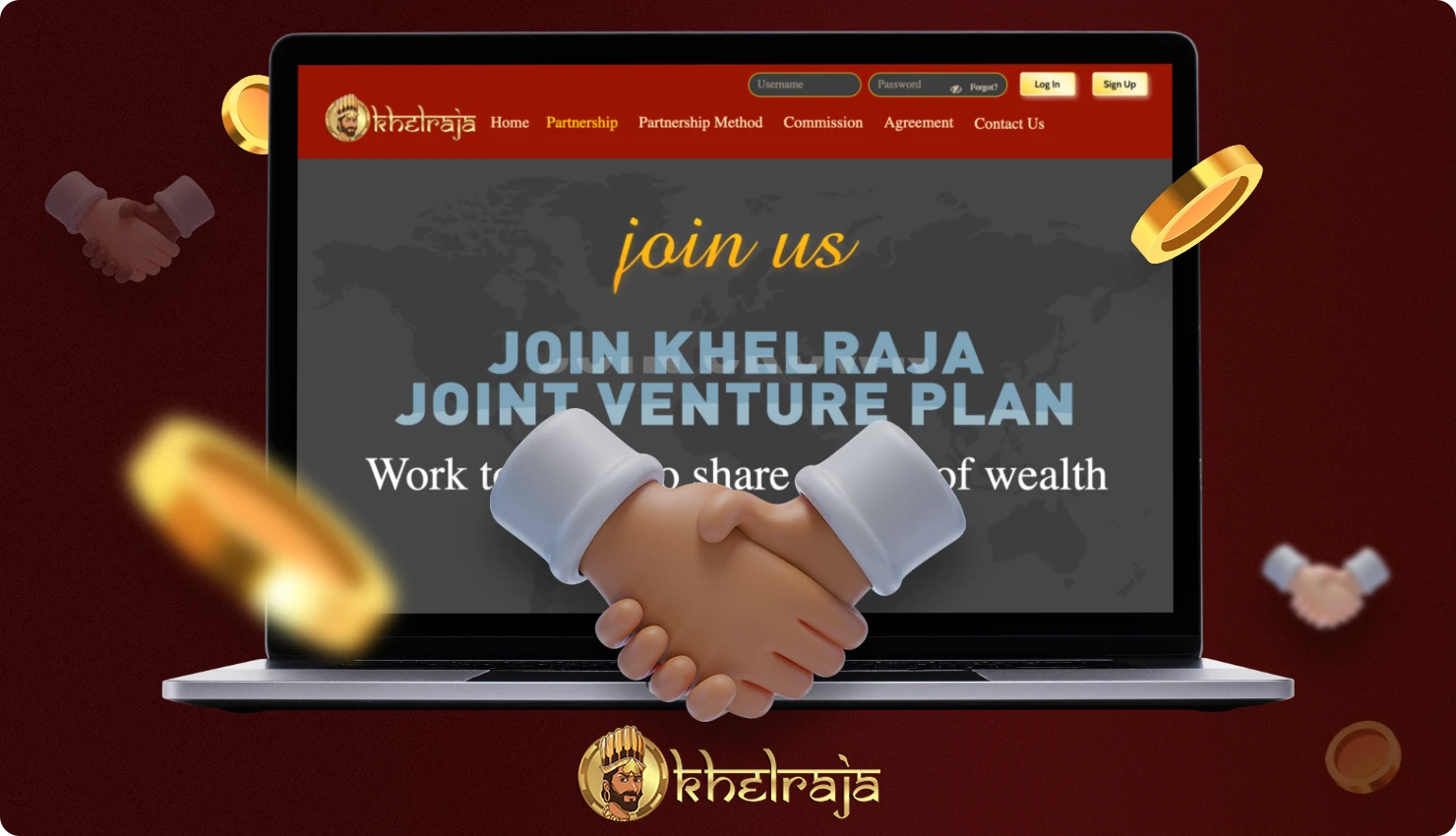 Khelraja सहबद्ध कार्यक्रम आपको केवल उपयोगकर्ताओं को मंच पर आमंत्रित करके पैसा कमाने की अनुमति देता है