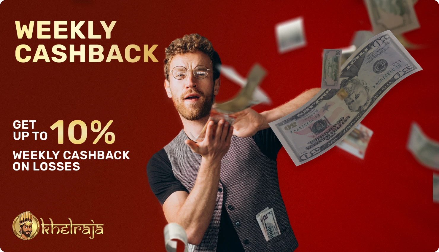 Weekly cashback allows Khelraja user to get a portion of the money they lost